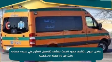 عاجل اليوم.. تكثيف جهود البحث لكشف تفاصيل العثور على سيدة مصابة بأكثر من 30 طعنة بالدقهلية